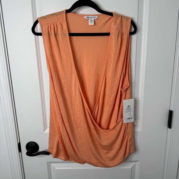 Athleta Tops - Athleta Orange breezy wrap tank top NWT 2X